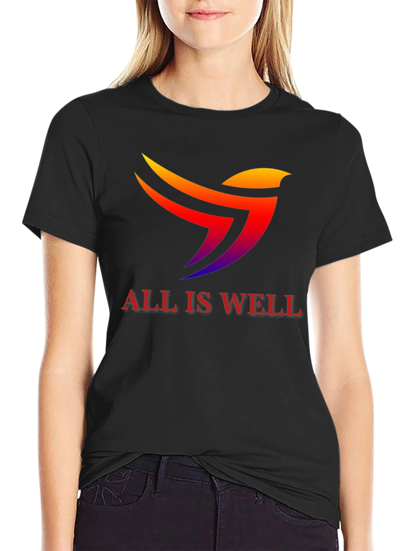 Black All Is Well Graphic Tee - Stylish Comfort view 2