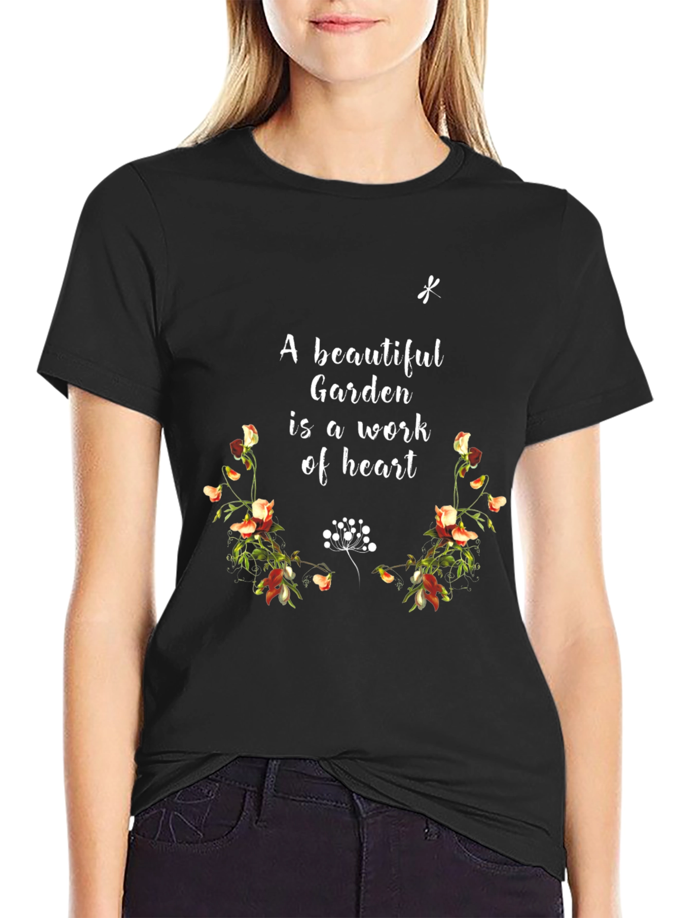 Black Beautiful Garden T-Shirt view 2