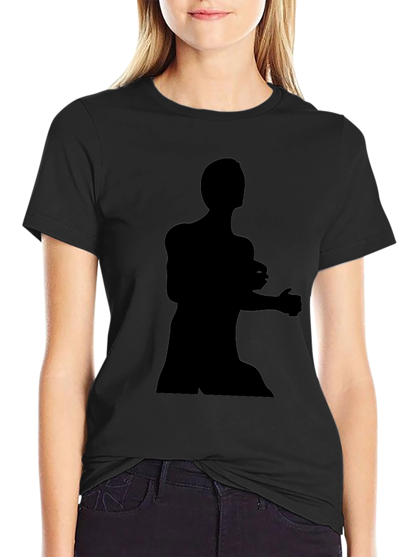 Black Black Silhouette Graphic Tee - Men's Casual Shirt view 2