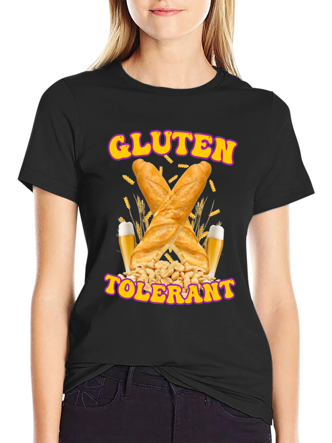 Black Gluten Tolerant Graphic Tee - Novelty T-Shirt view 2