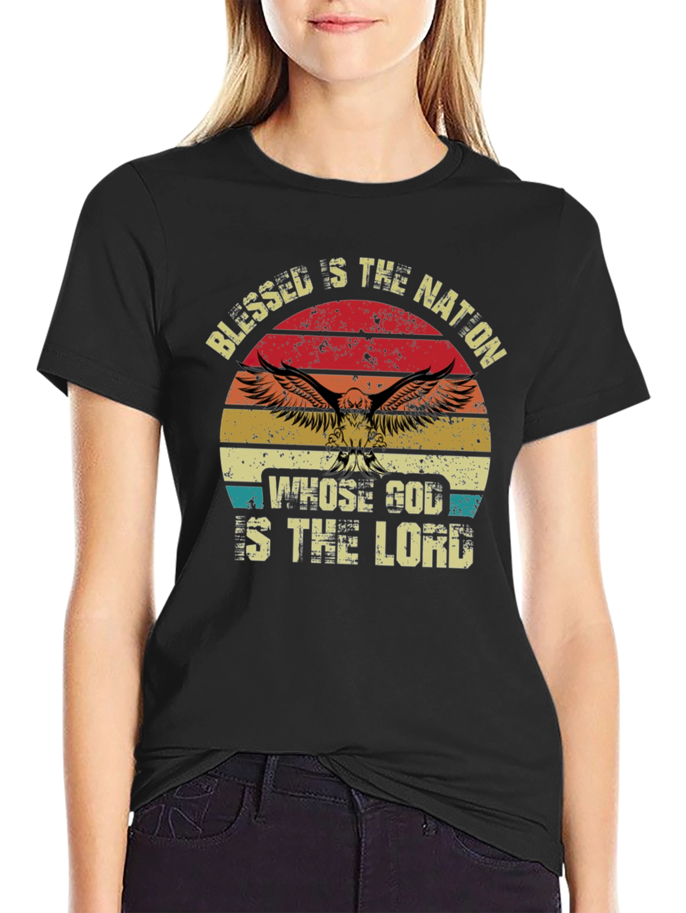 Black Blessed Nation Graphic T-Shirt view 2
