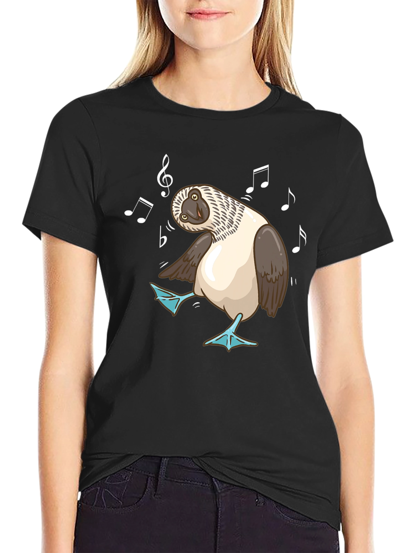 Black Dancing Blue-Footed Booby Graphic Tee view 2