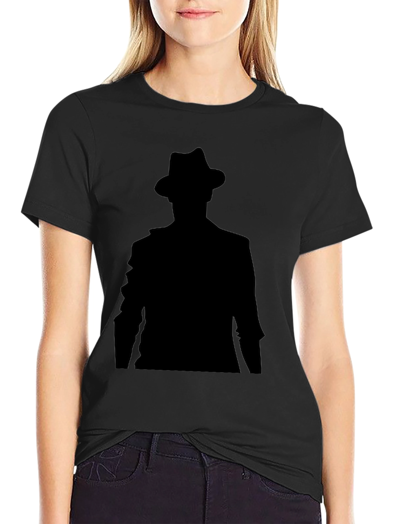 Black Men's Black Silhouette Graphic T-Shirt view 2