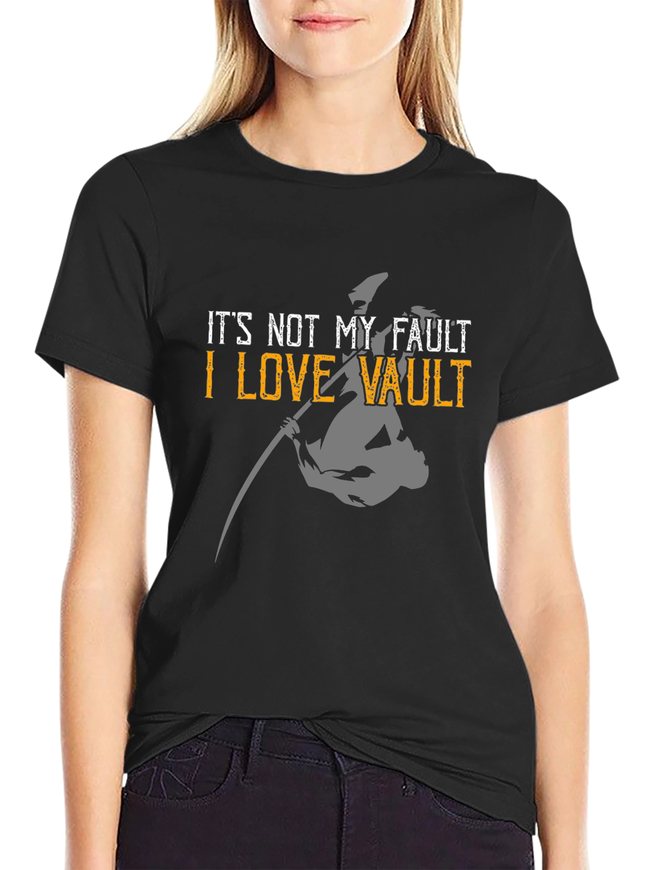Black I Love Vault Funny Graphic Tee view 2