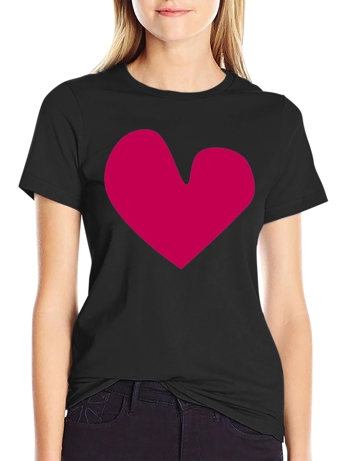 Black Heart Graphic Black T-Shirt - Stylish Casual Wear view 2
