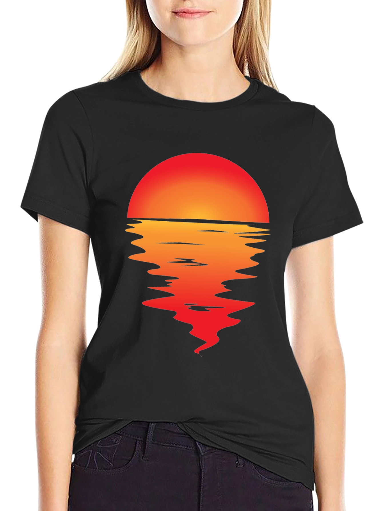 Black Sunset Graphic T-Shirt view 2