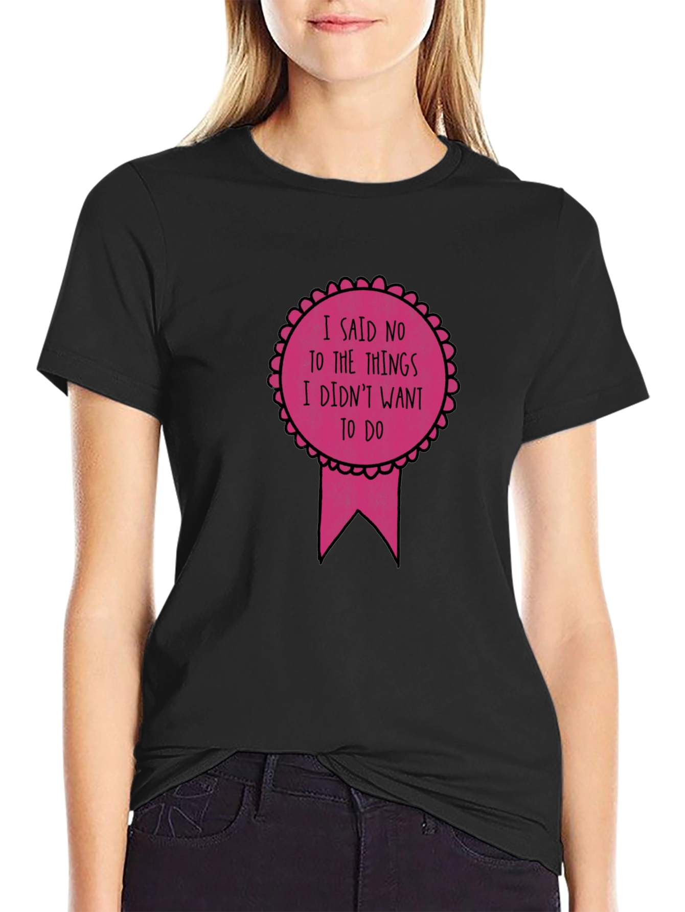 Black Funny Sarcastic Award Ribbon Graphic Tee view 2
