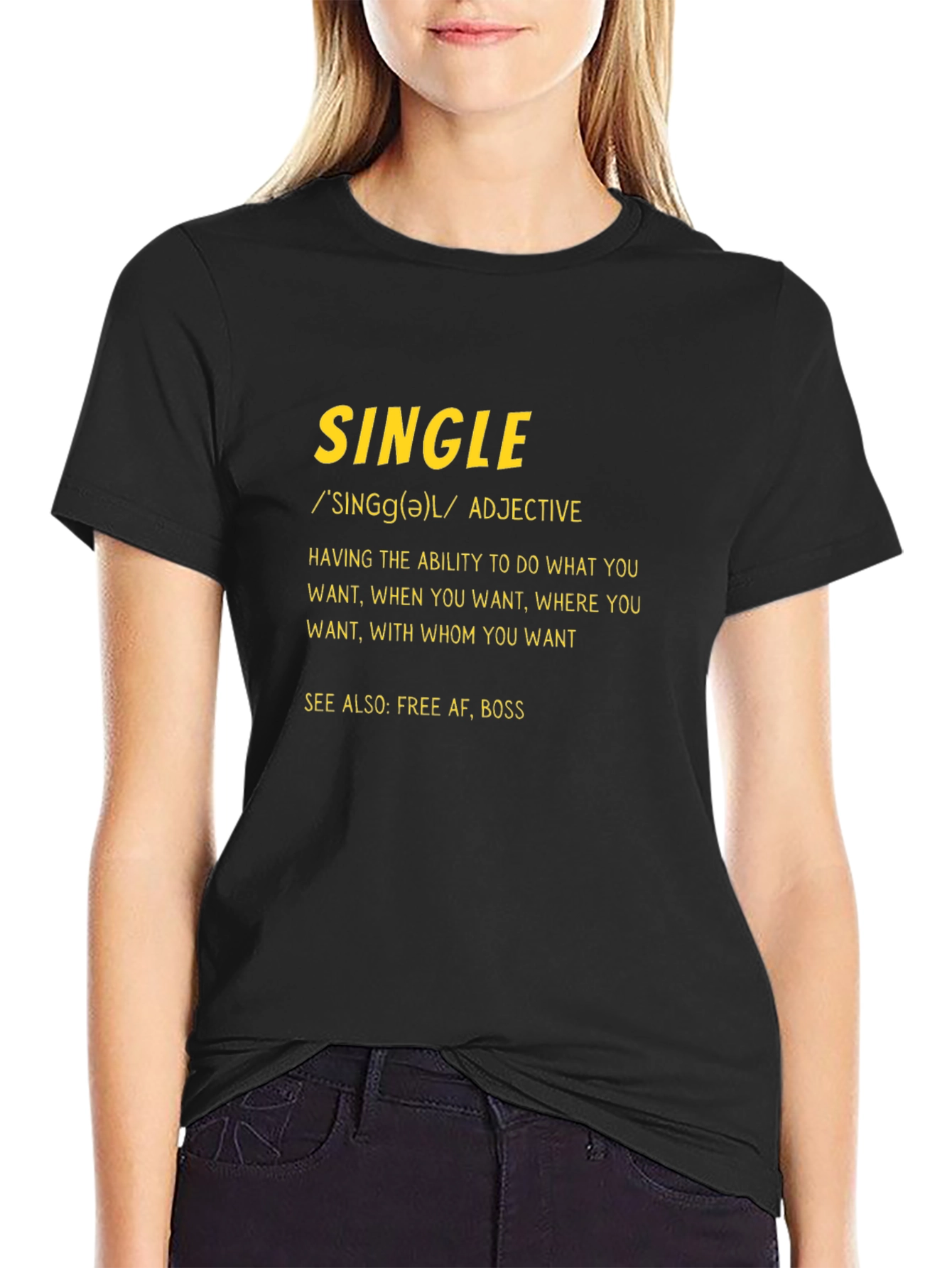 Black Single Definition Graphic T-Shirt view 2