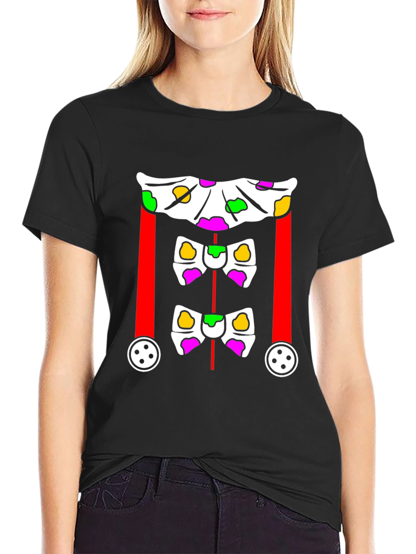 Black Clown Costume Shirt - Fun Halloween Tee view 2