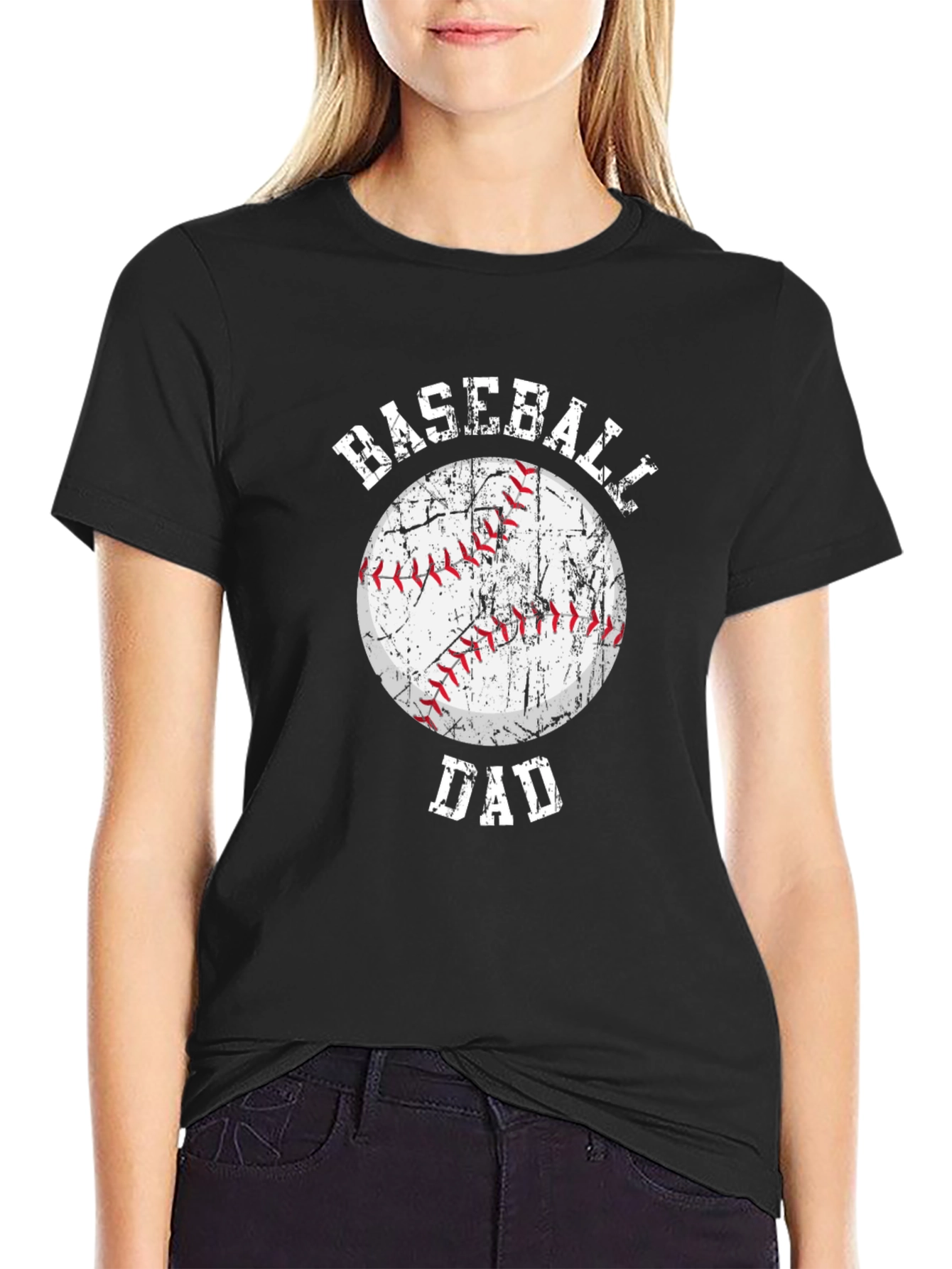 Black Baseball Dad Graphic T-Shirt view 2