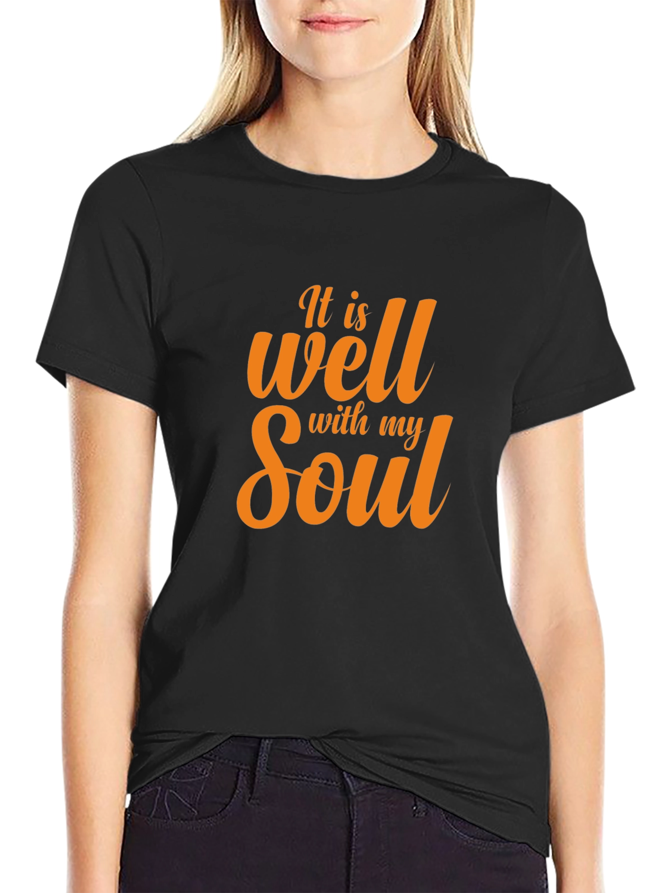 Black It Is Well With My Soul Black T-Shirt view 2
