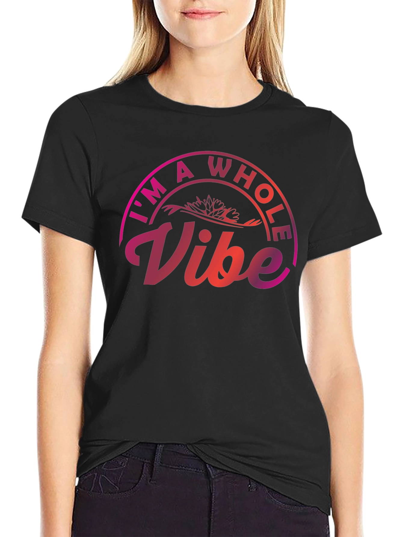 Black I'm A Whole Vibe Graphic Tee view 2