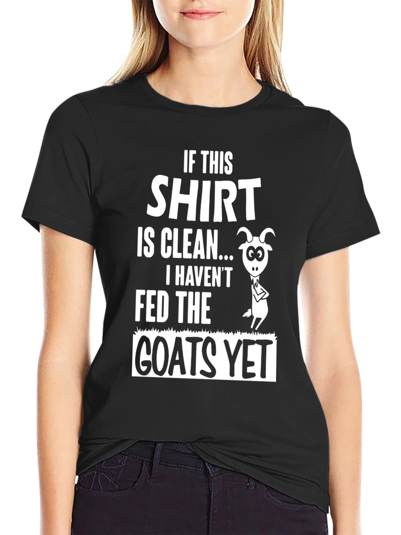 Black Funny Goat T-Shirt - "If This Shirt is Clean..." view 2
