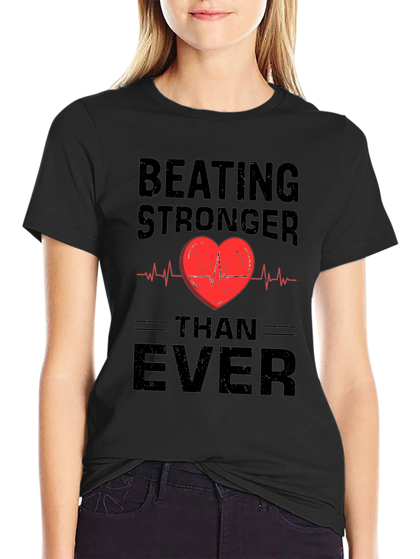 Black Beating Stronger Than Ever Graphic T-Shirt view 2