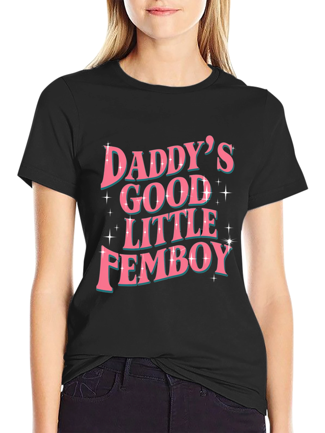 Black Daddy's Good Little Femboy Graphic Tee view 2