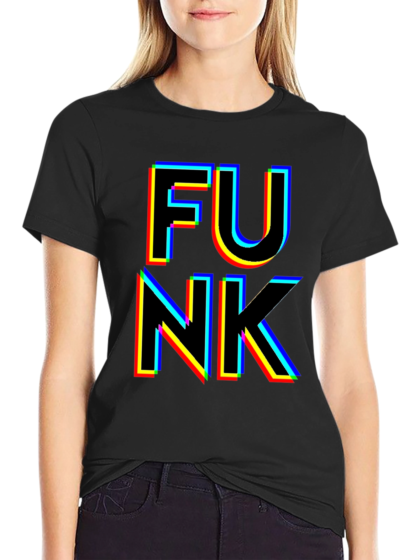 Black Retro Funk Graphic T-Shirt view 2