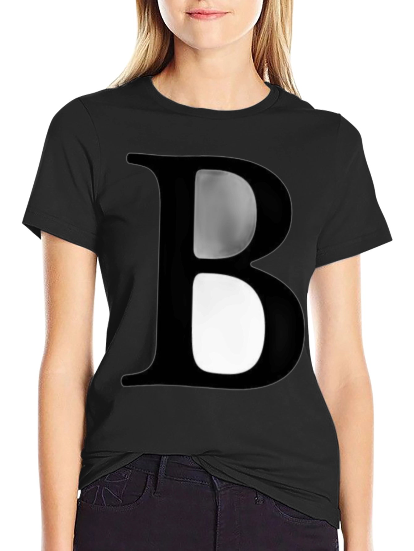 Black Bold "B" Graphic T-Shirt - Stylish Casual Wear view 2