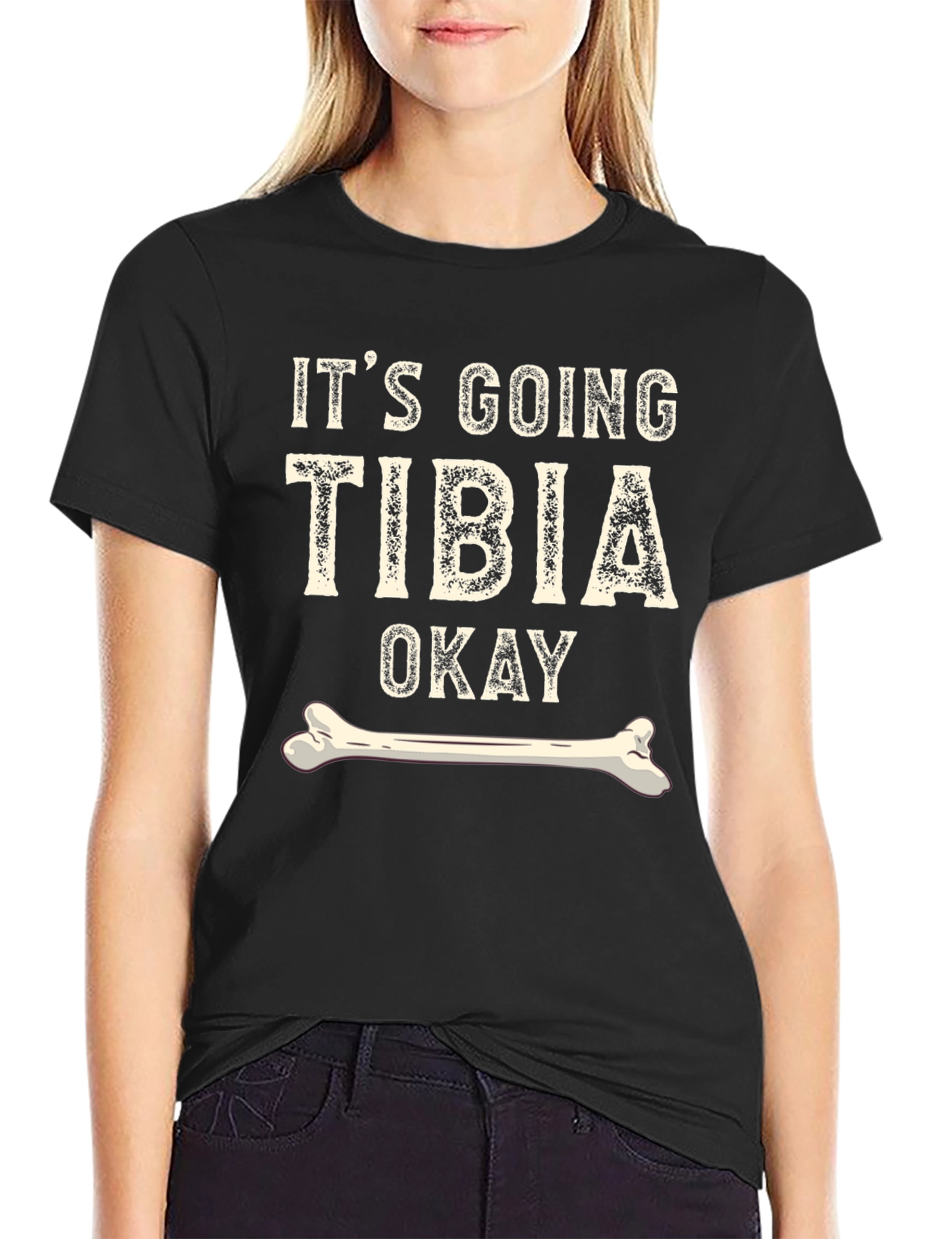 Black Funny Bone T-Shirt - Tibia Okay Graphic Tee view 2