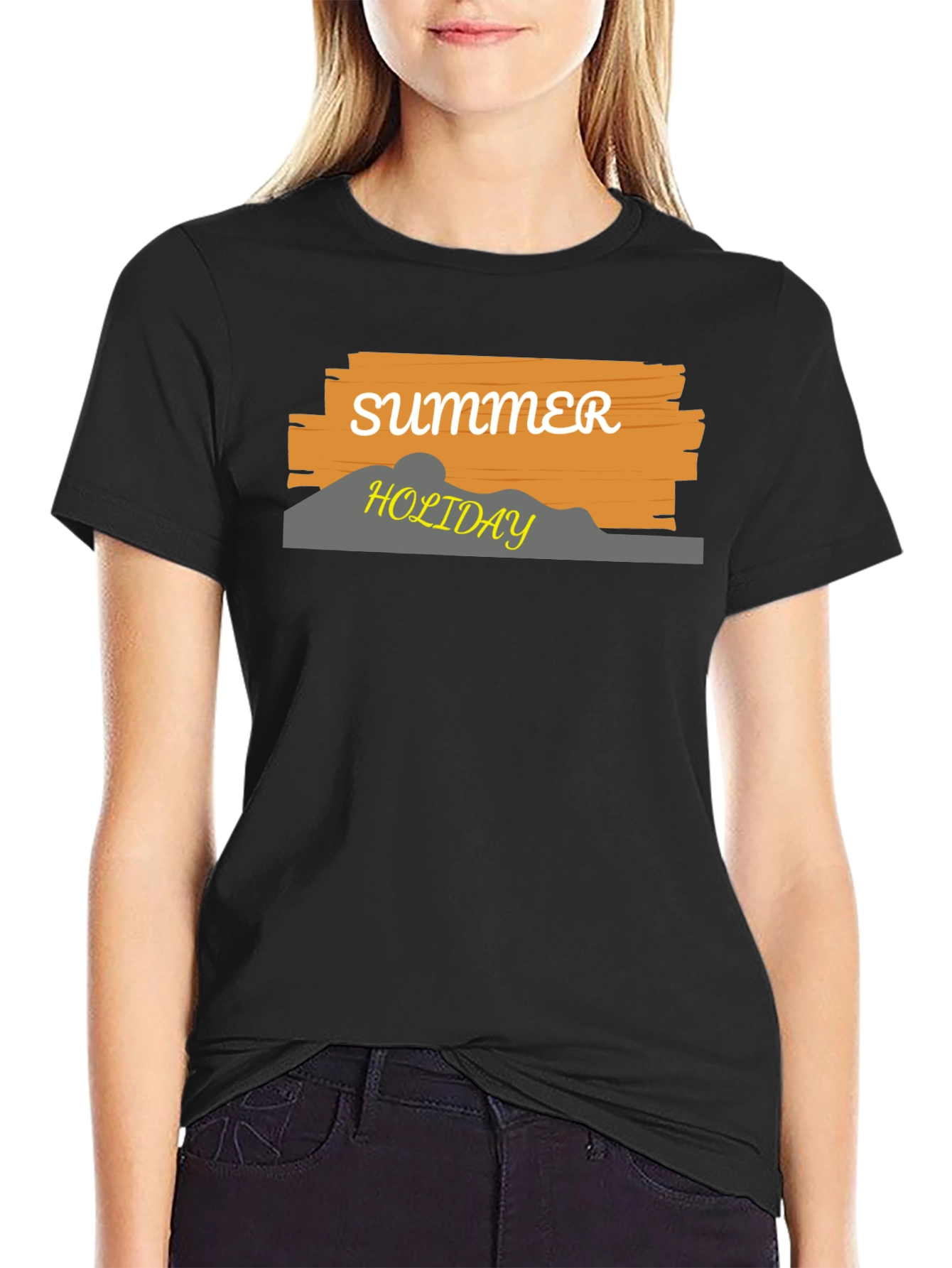 Black Summer Holiday Graphic T-Shirt view 2