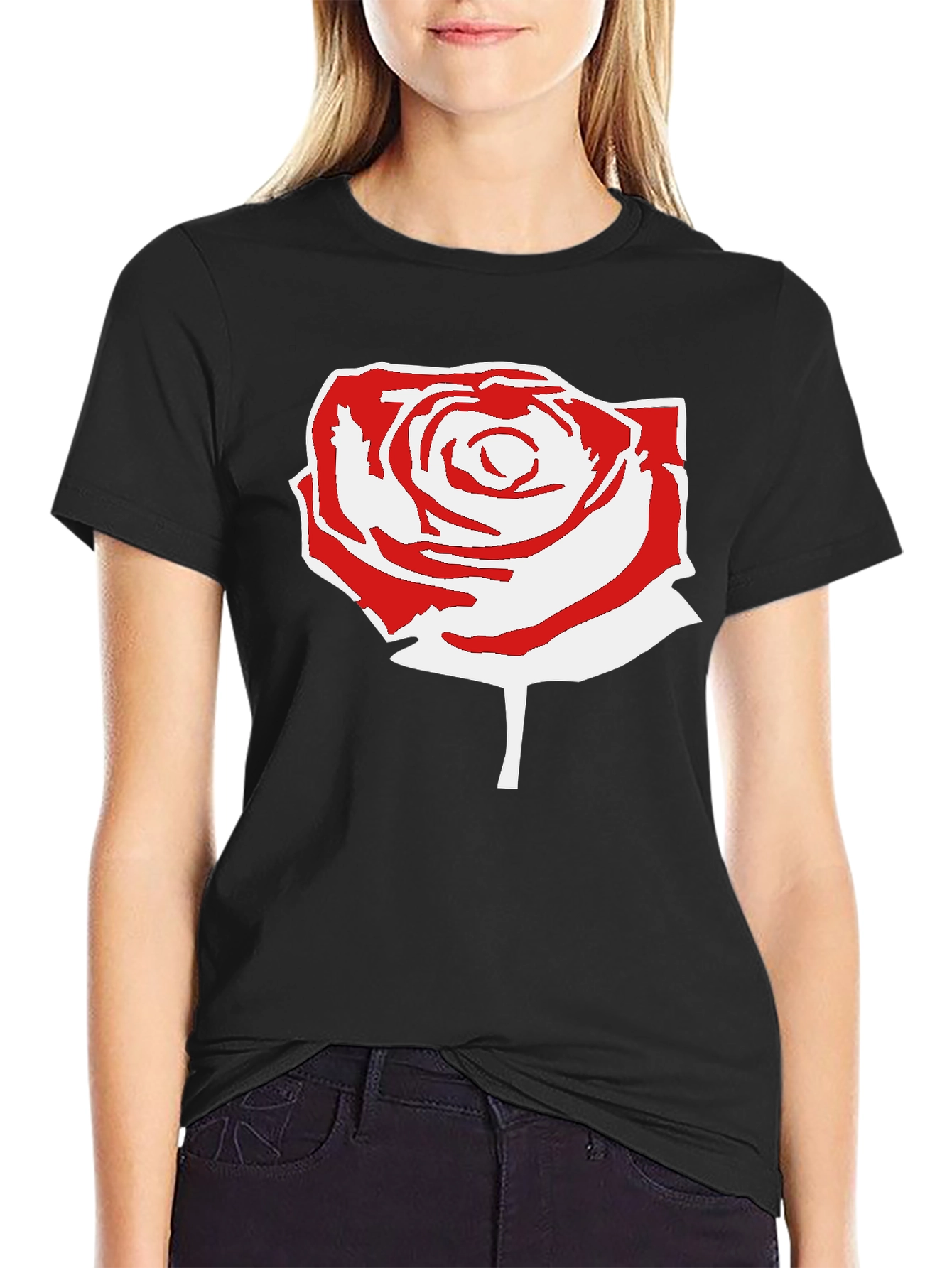 Black Rose Graphic Black T-Shirt view 2