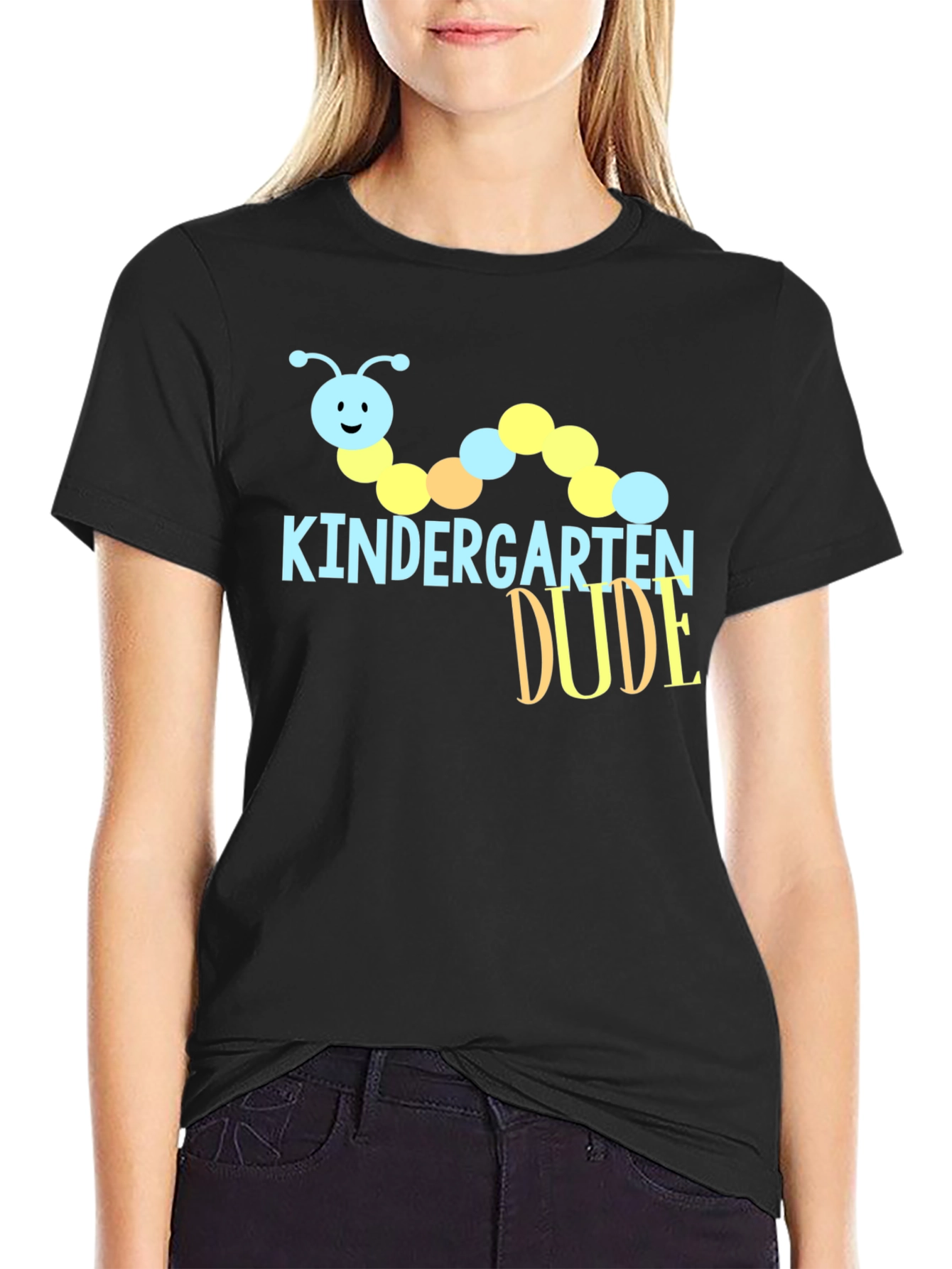 Black Kindergarten Dude Caterpillar Graphic Tee view 2