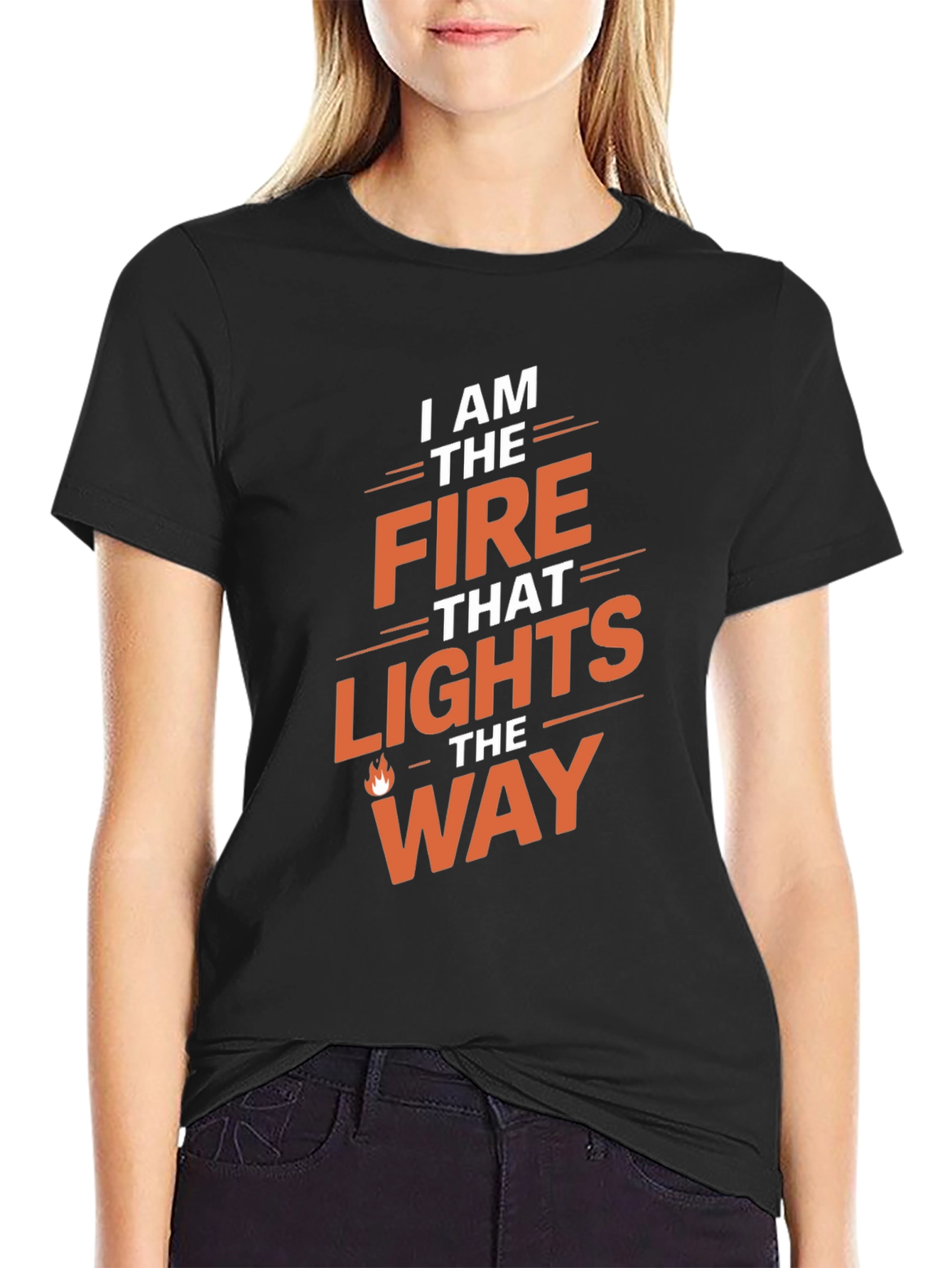 Black Fire That Lights the Way Graphic Tee - Black view 2