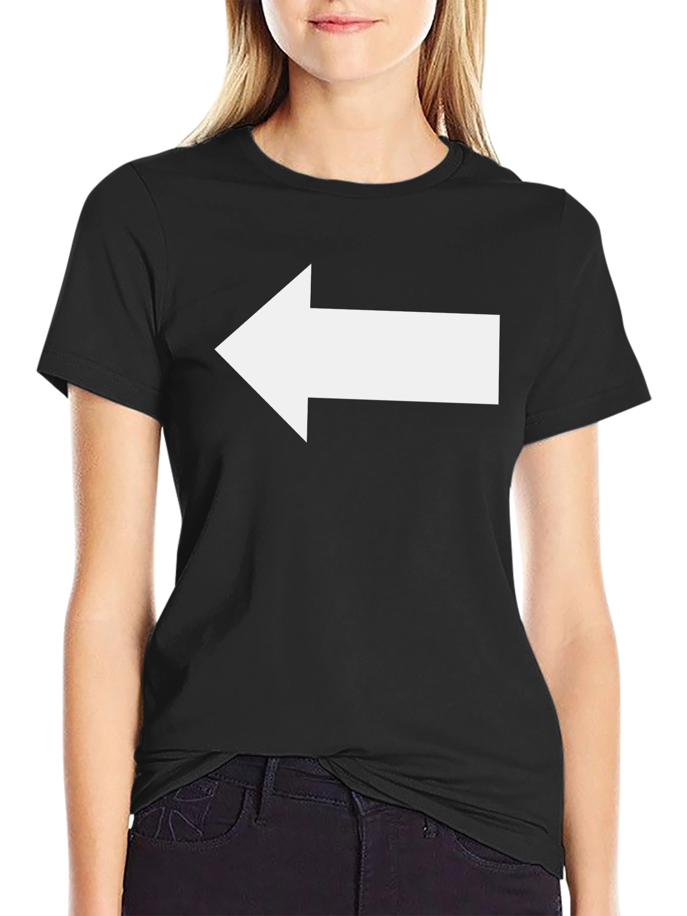 Black Left Arrow T-Shirt - Directional Style view 2