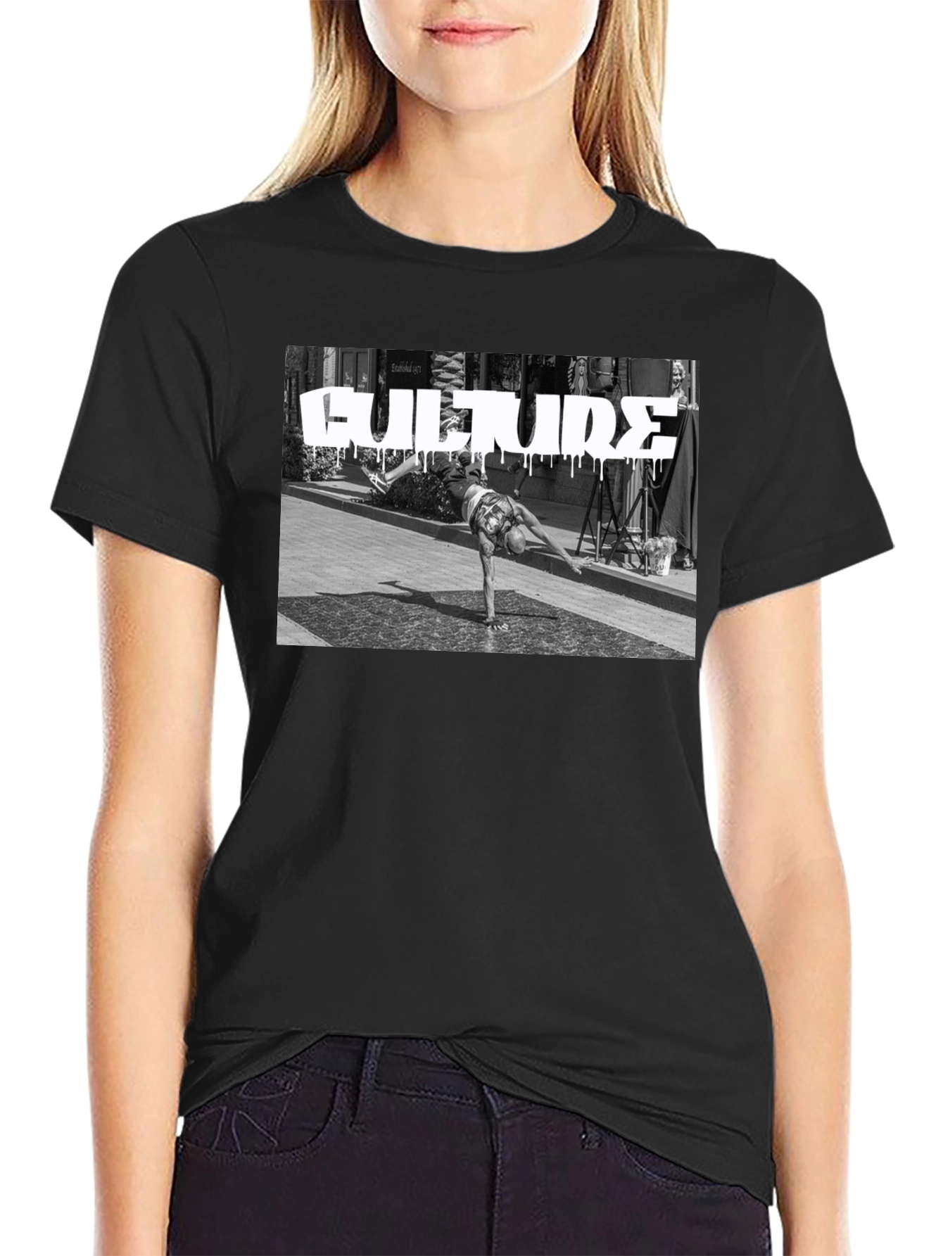 Black Culture Streetwear Graphic Tee - Black view 2