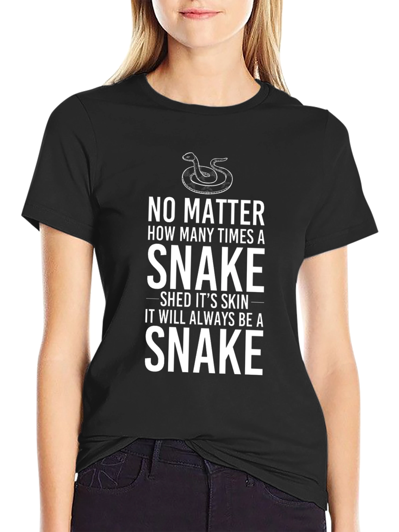 Black Snake Shed Skin T-Shirt - Funny Animal Lover Tee view 2