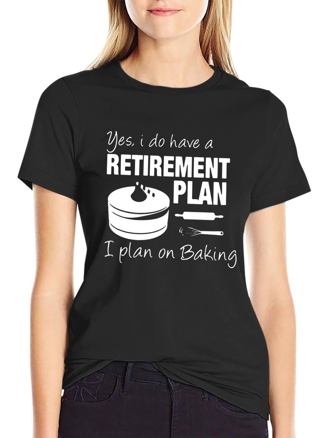 Black Retirement Baking Plan T-Shirt view 2