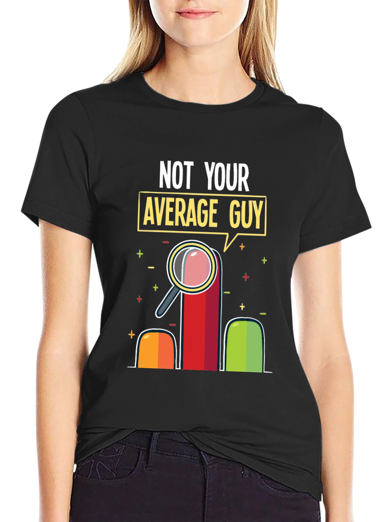 Black Not Your Average Guy Graphic T-Shirt view 2