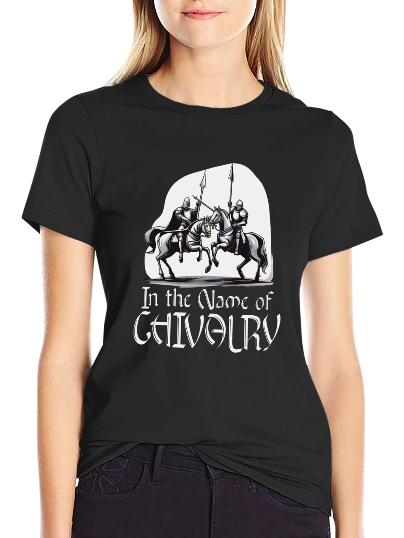 Black Chivalry Knights T-Shirt - Black view 2