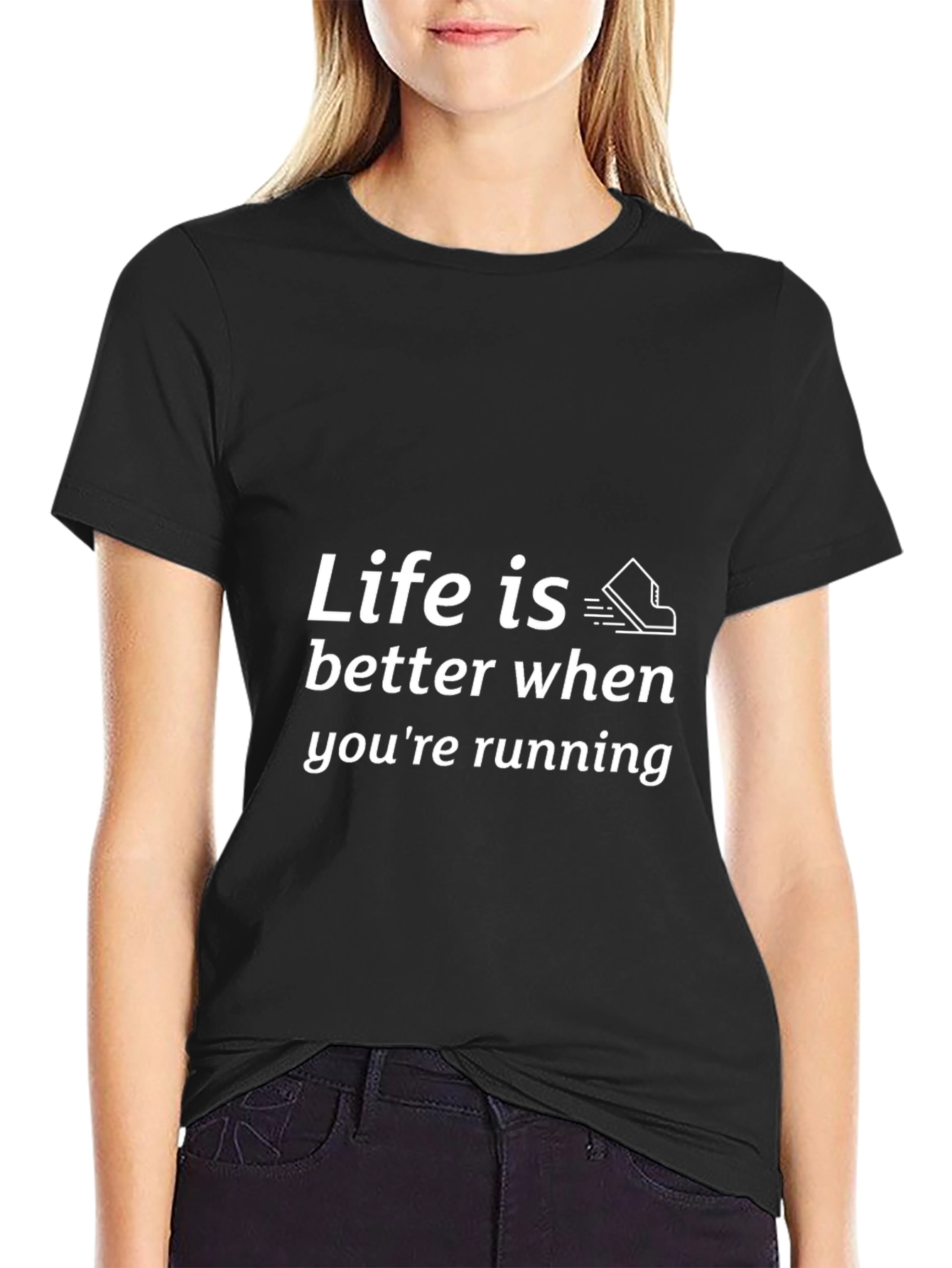 Life is Better Running Black T-Shirt - 2