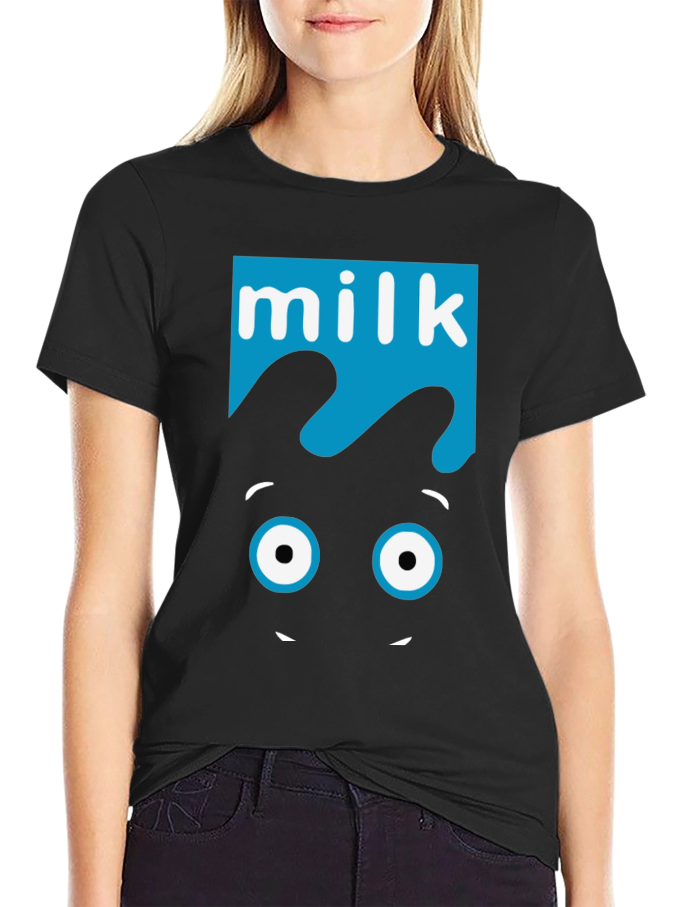 Black Milk Cartoon Graphic T-Shirt - Black view 2