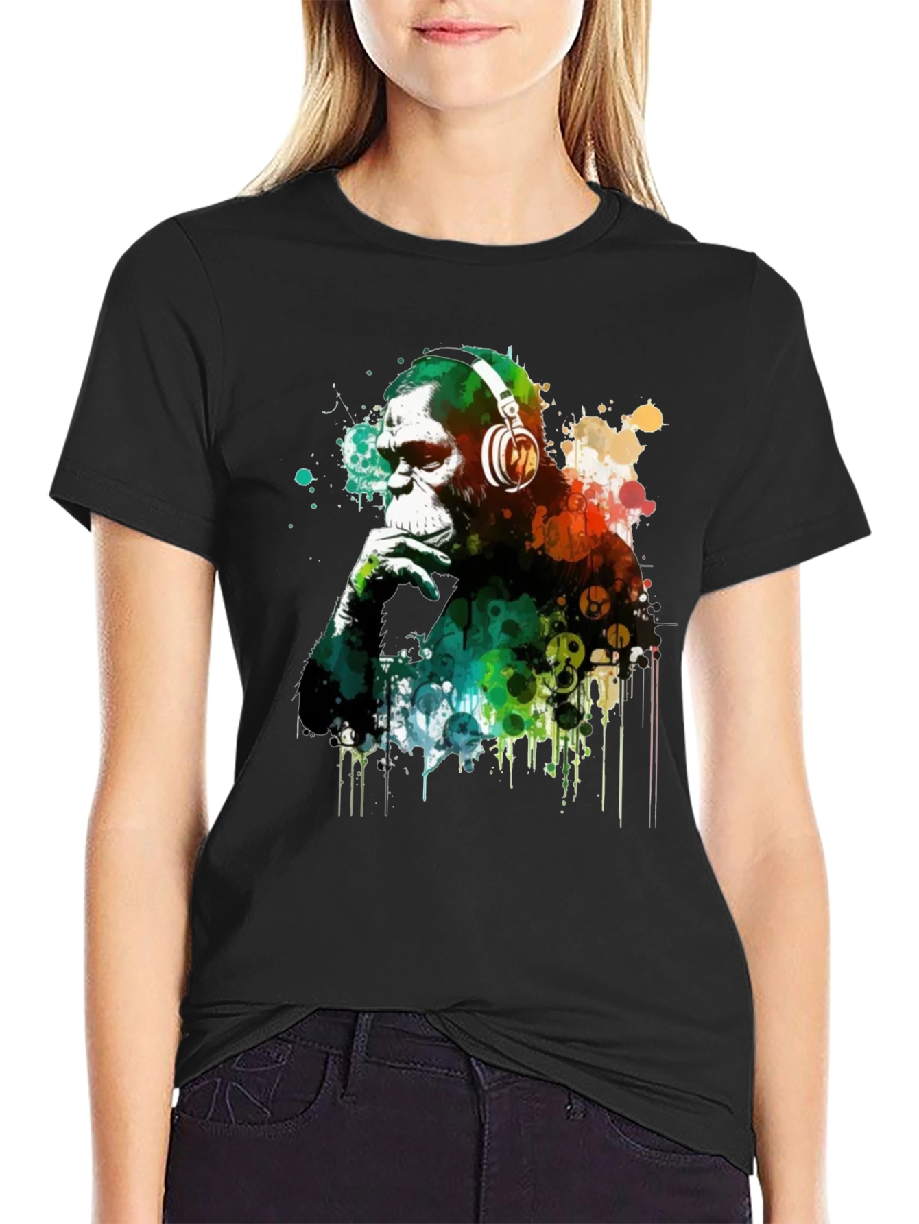 Black Monkey DJ Graphic T-Shirt view 2