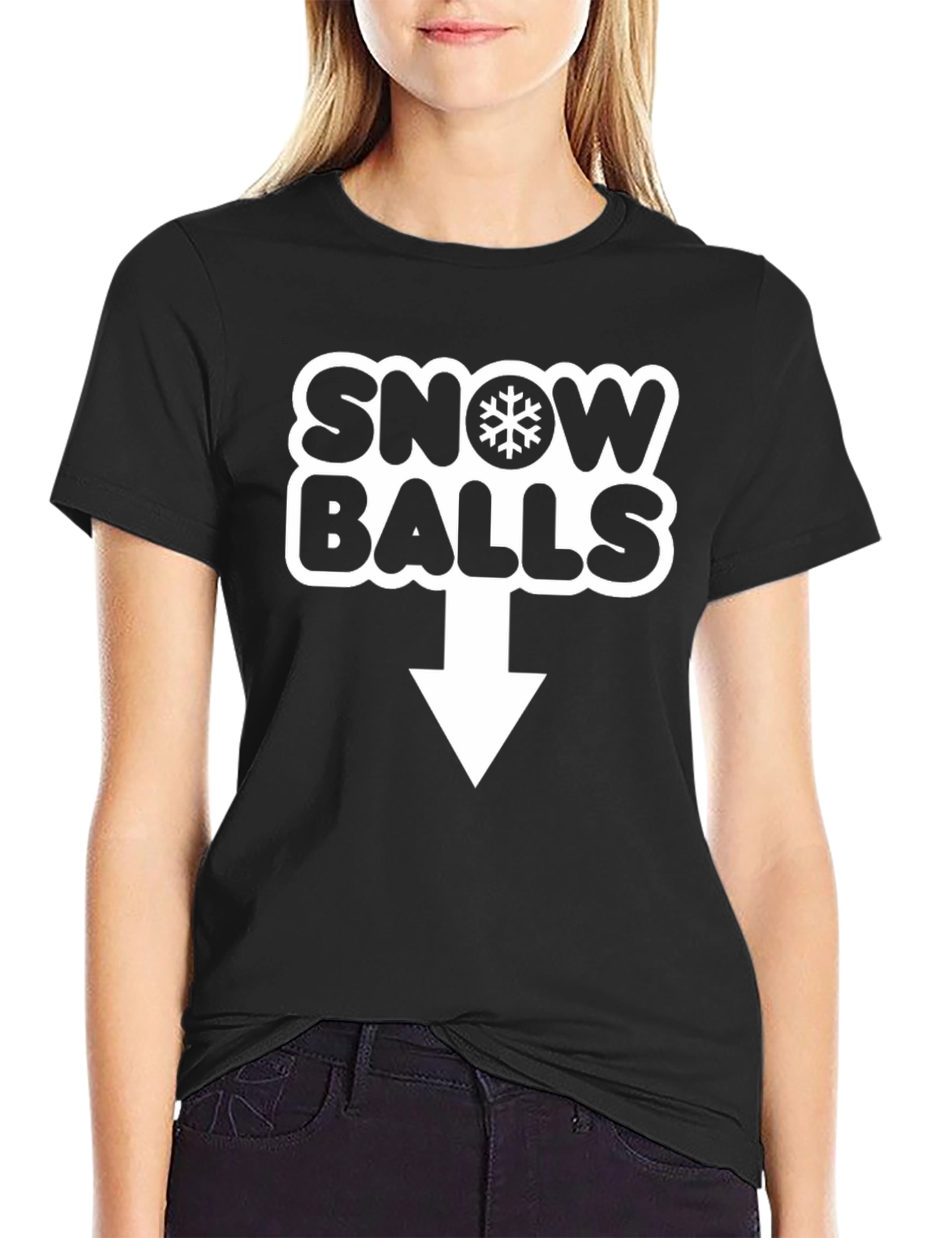 Black Snow Balls Novelty Graphic T-Shirt view 2