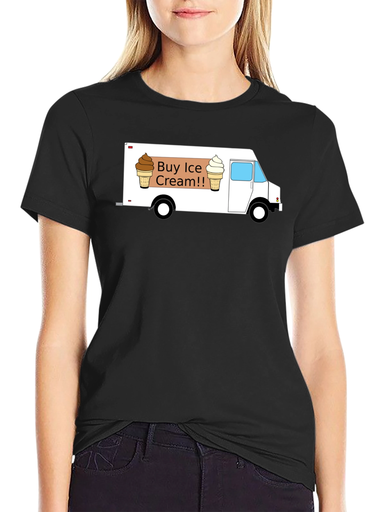 Black Buy Ice Cream T-Shirt - Novelty Tee for Ice Cream Lovers view 2