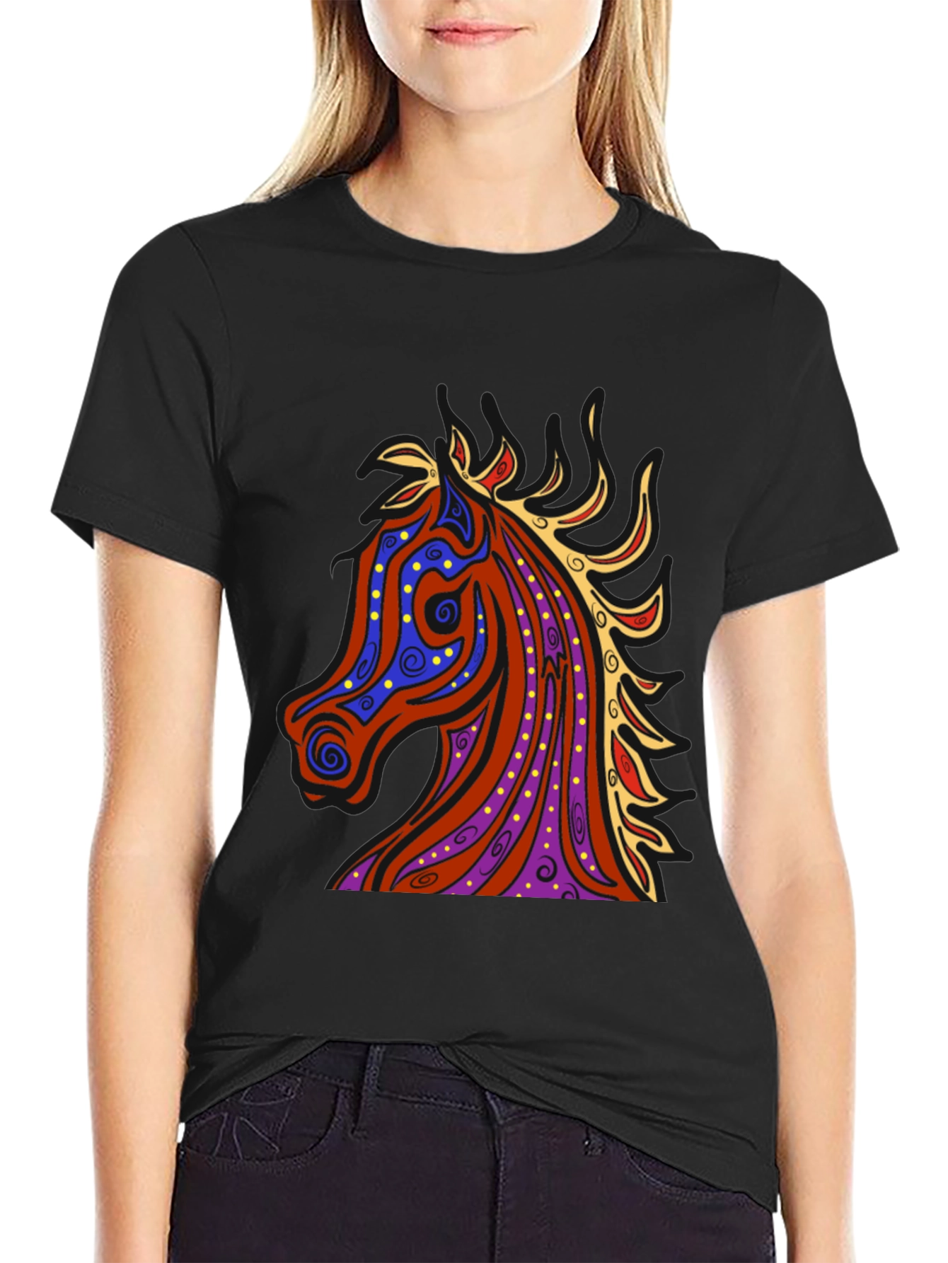 Black Horse Graphic Tee - Men's Black T-Shirt view 2