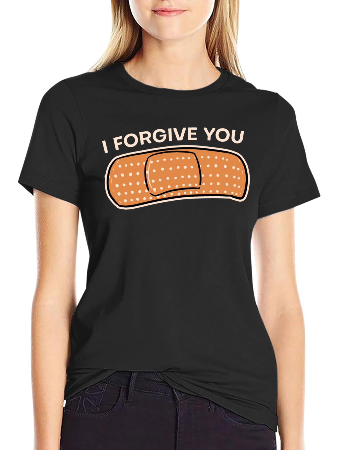 Black I Forgive You Band-Aid Graphic T-Shirt view 2
