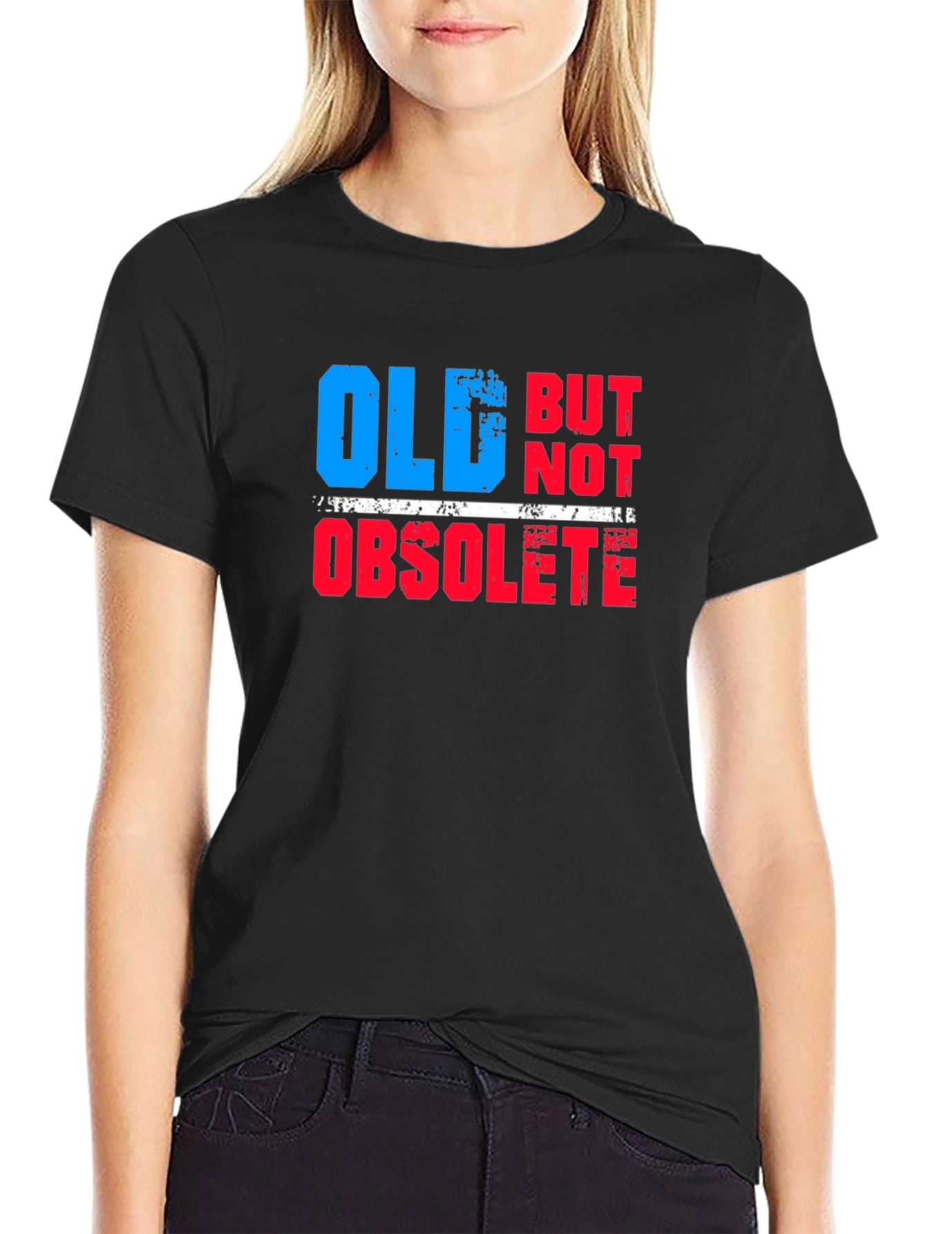 Black Old But Not Obsolete Graphic Tee view 2