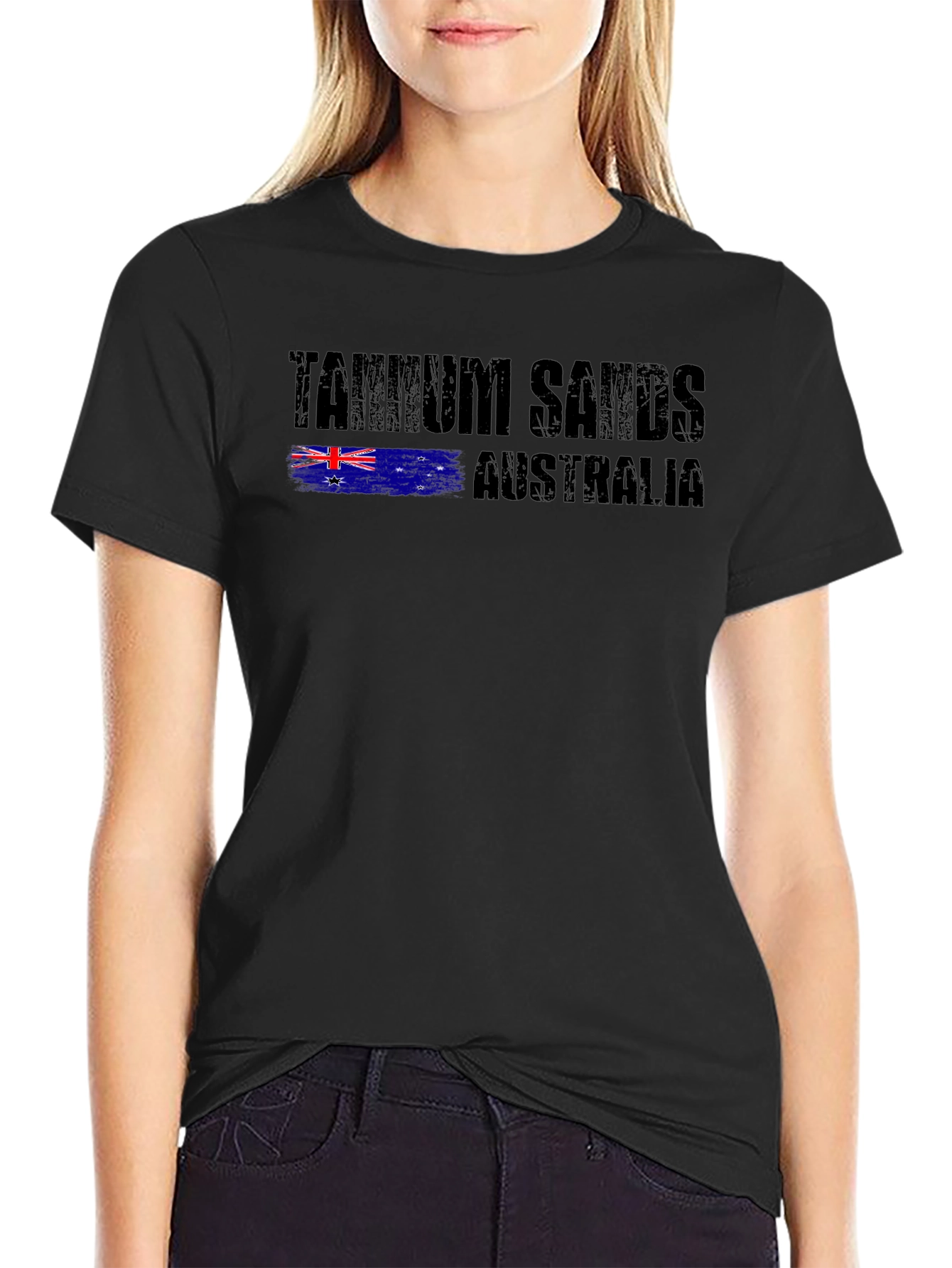 Black Tannum Sands Australia Tee - Black Graphic T-Shirt view 2