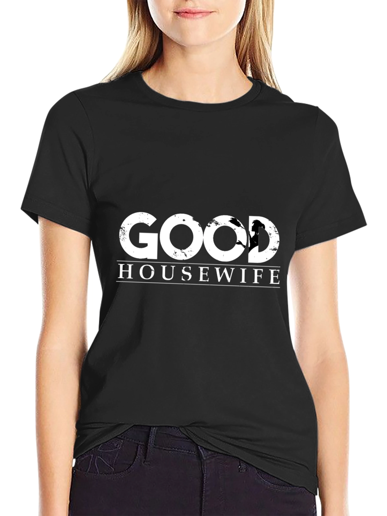 Black Good Housewife Graphic Tee - Black Short Sleeve Shirt view 2