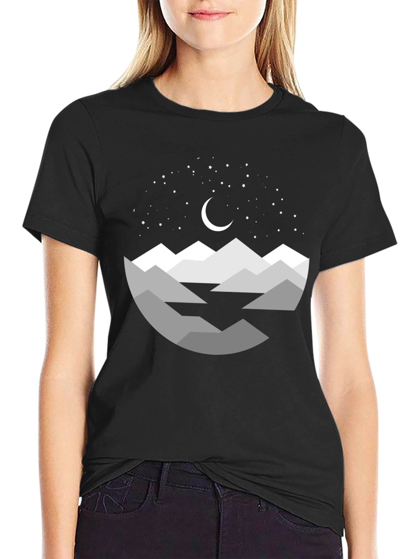 Black Night Mountain Graphic Tee - Stylish Comfort view 2