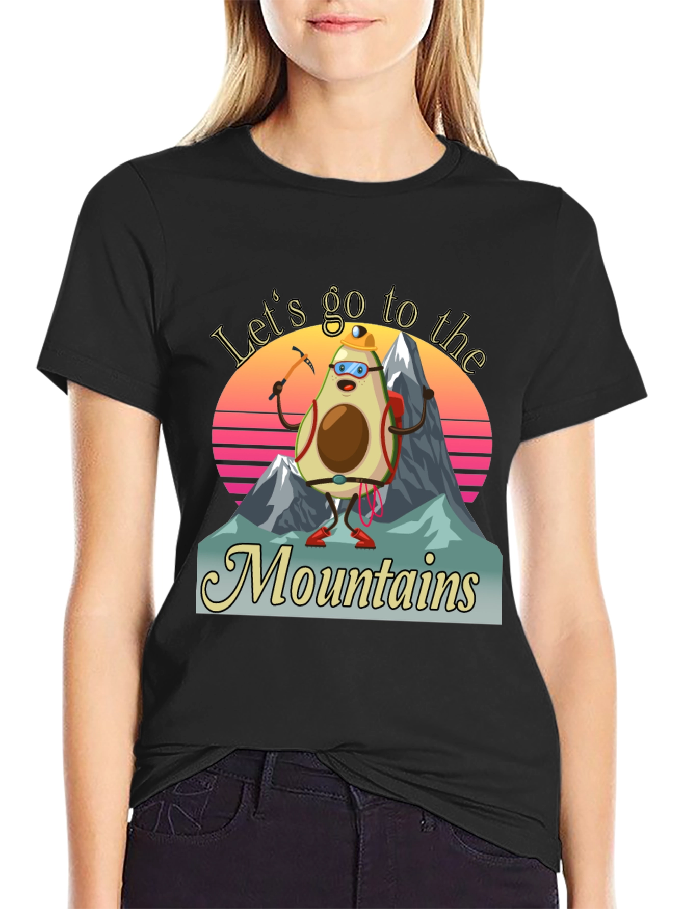 Black Avocado Mountaineer T-Shirt - Funny Hiking Tee view 2