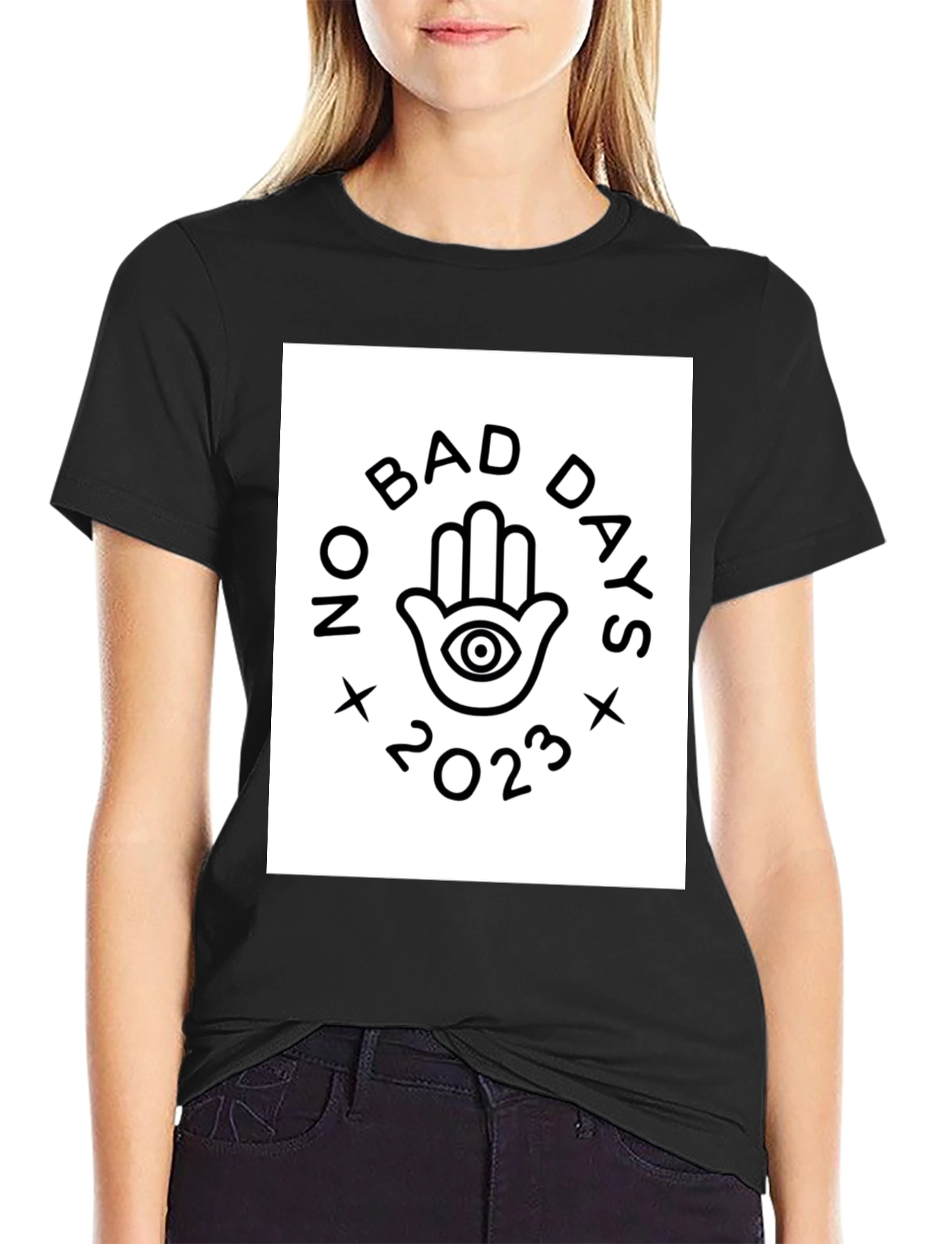 Black No Bad Days 2023 Graphic Tee view 2