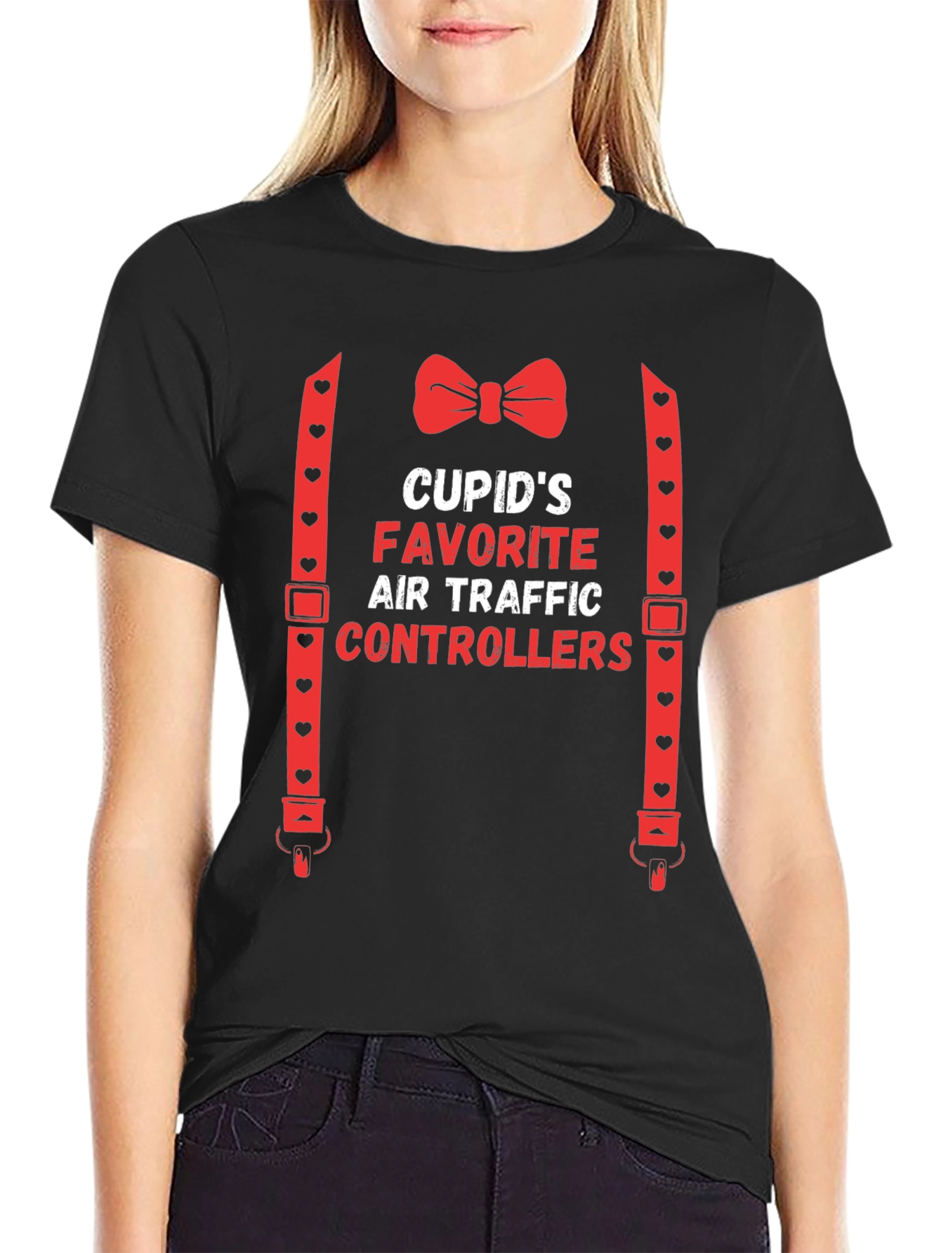 Black Cupid's Favorite Air Traffic Controllers T-Shirt view 2