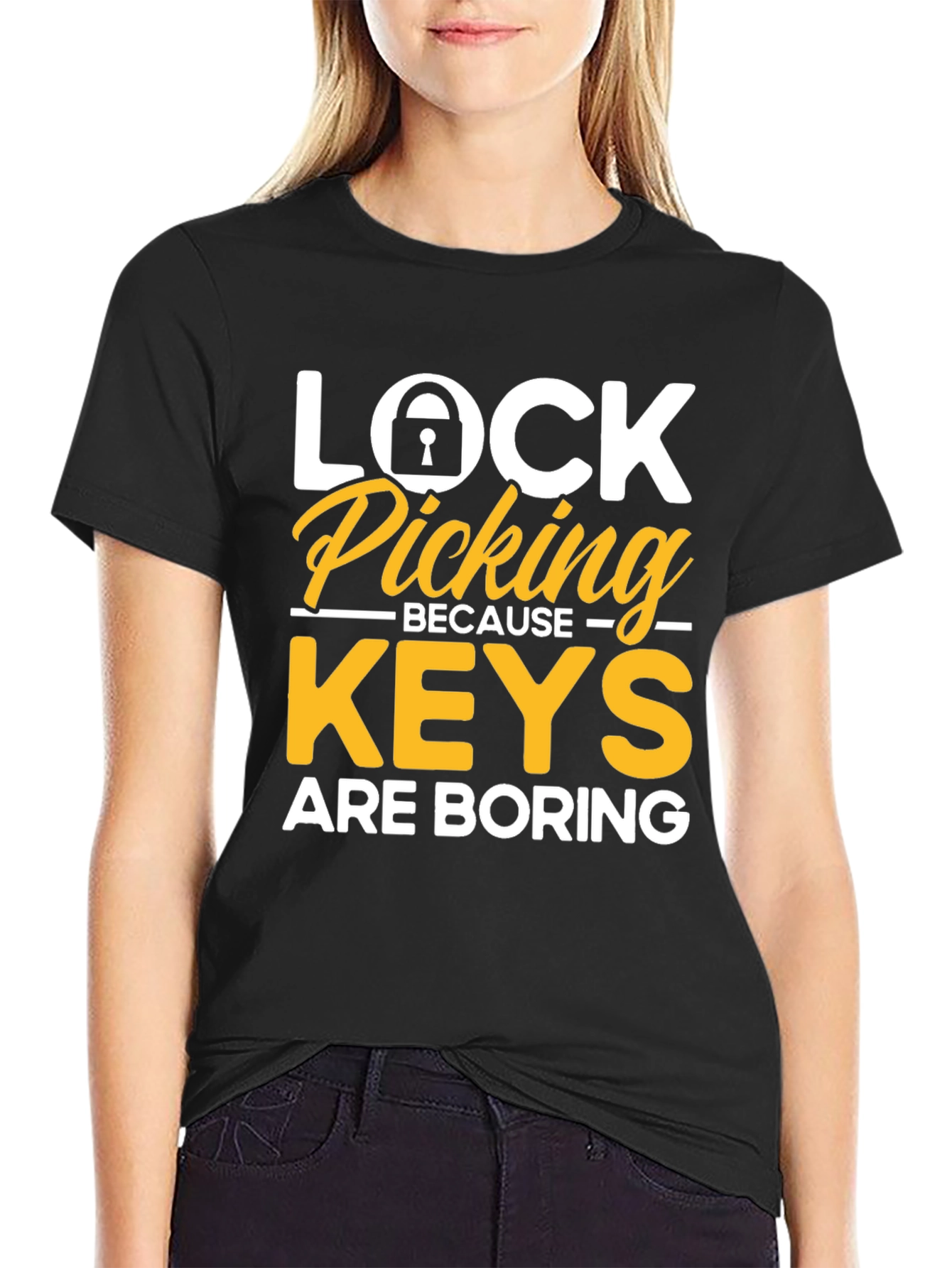 Black Lock Picking Enthusiast T-Shirt view 2