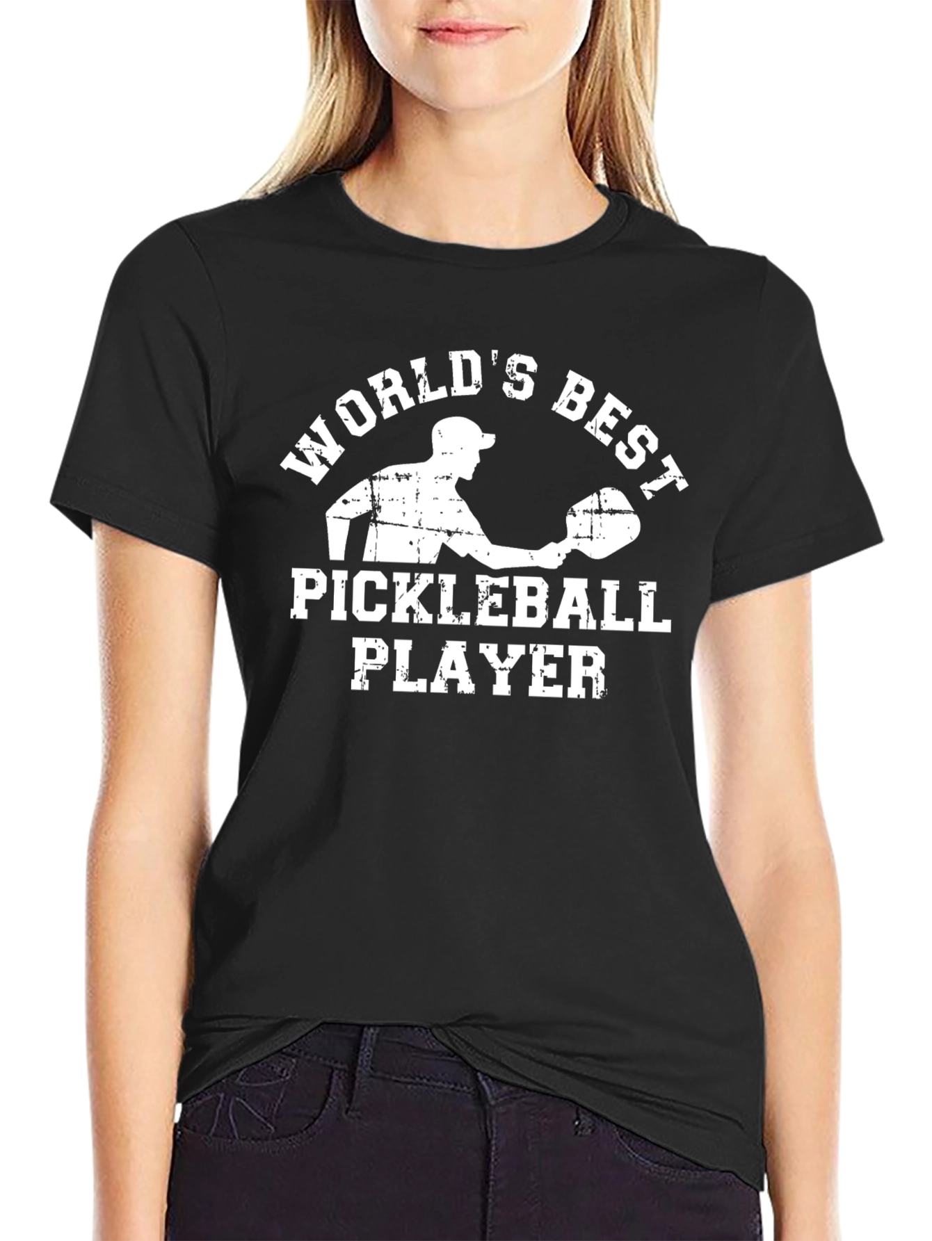 Black World's Best Pickleball Player Graphic T-Shirt view 2