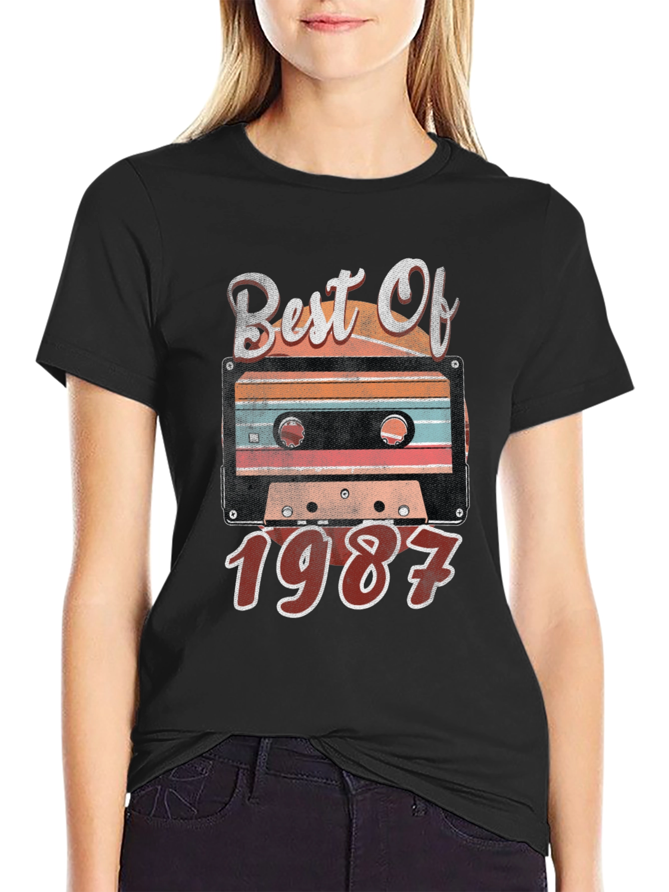 Black Best of 1987 Cassette Tape Graphic Tee view 2
