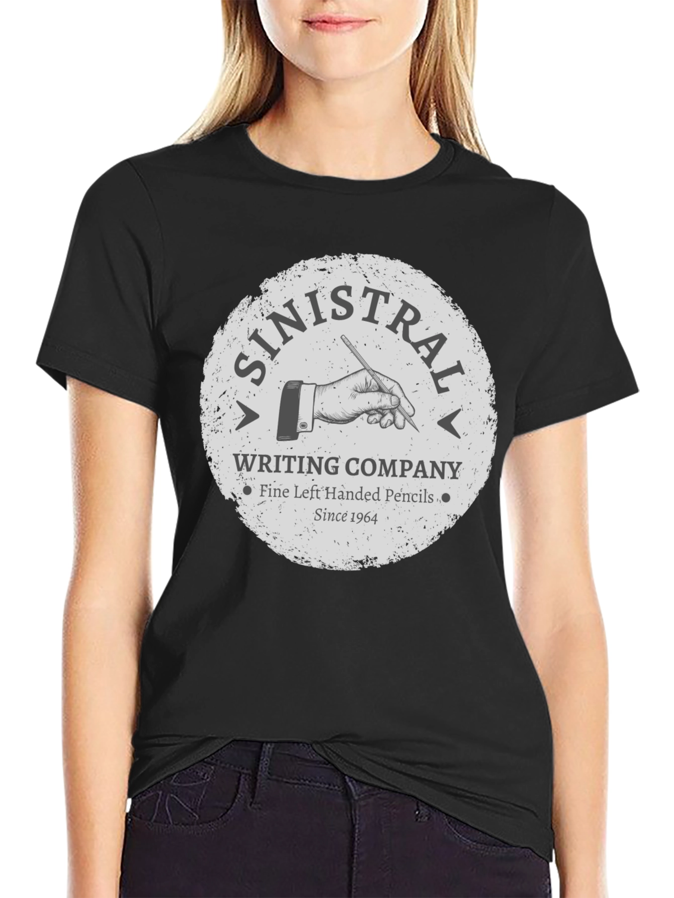 Black Sinistral Writing Company T-Shirt view 2